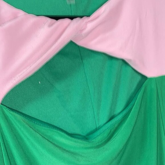 Kasper Color Block Tie Neck Bodycon Dress - Picture 4 of 7